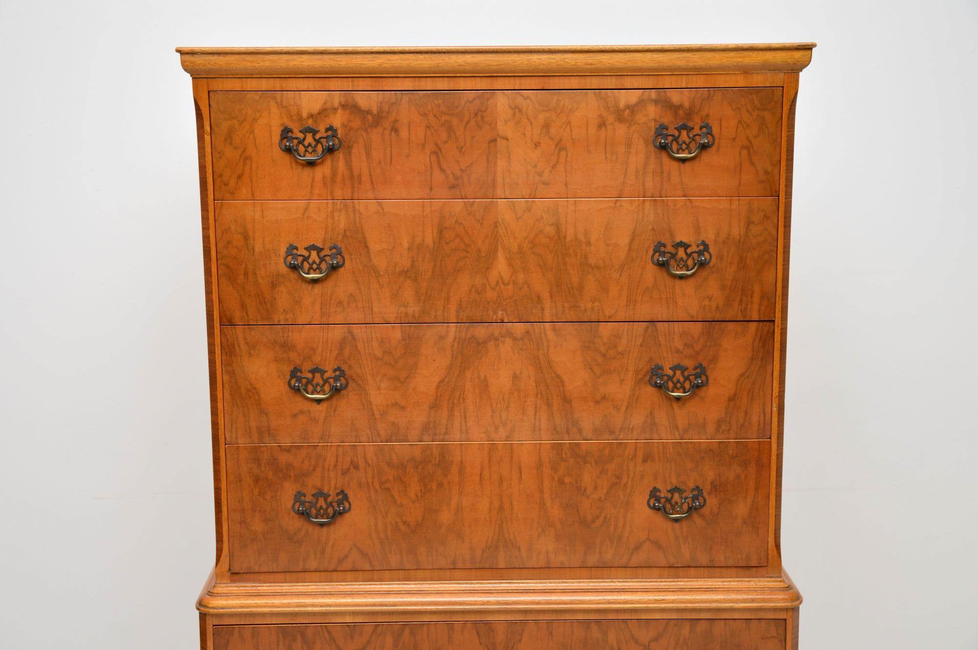 Antique Figured Walnut Chest on Chest 1