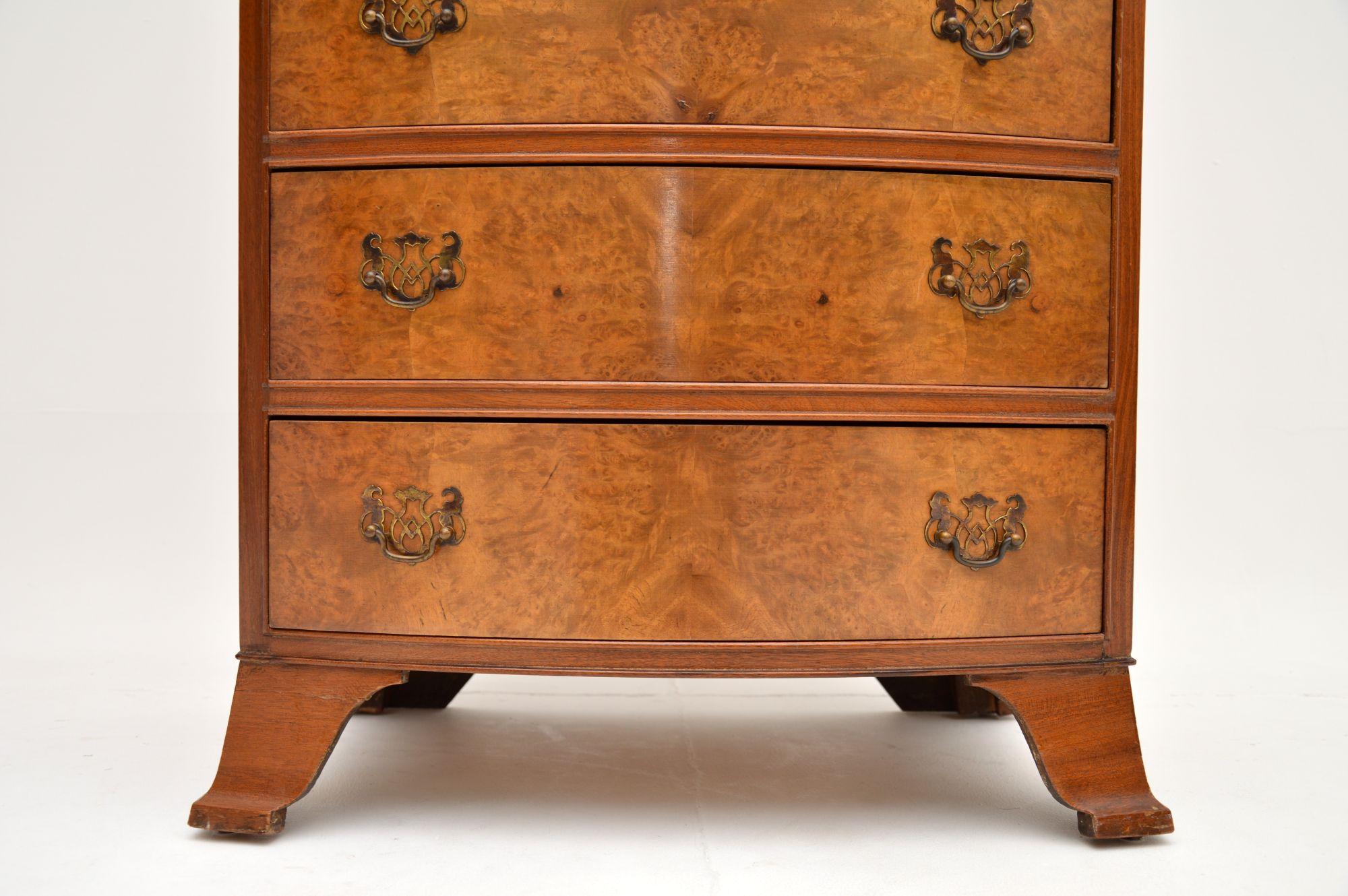 Antique Figured Walnut Chest on Chest of Drawers 4