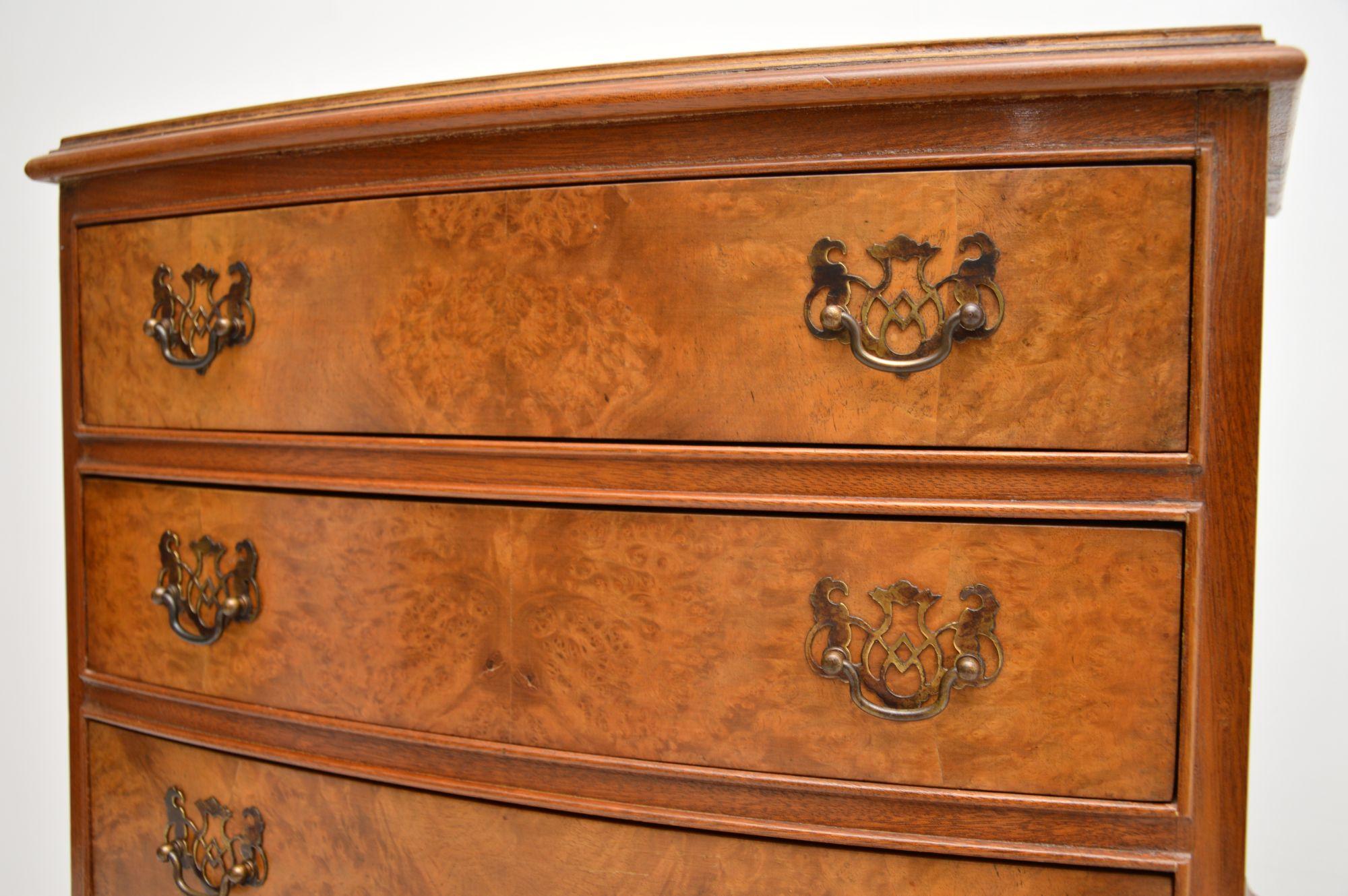 Antique Figured Walnut Chest on Chest of Drawers 1