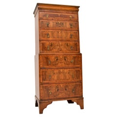 Antique Figured Walnut Chest on Chest of Drawers Antique Figured Walnut Chest on Chest of Drawers