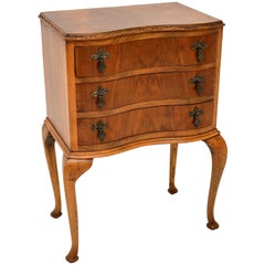 Antique Figured Walnut Chest on Legs