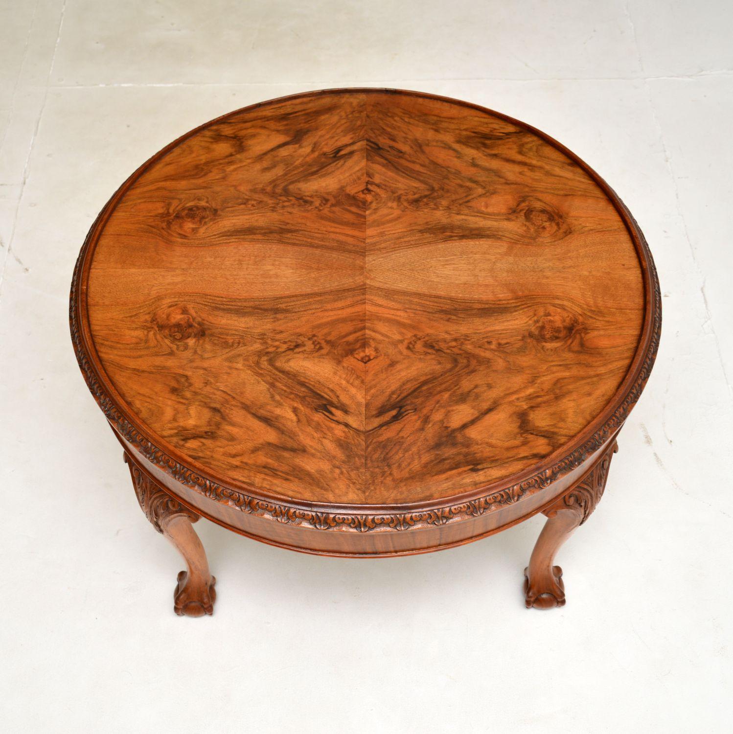 British Antique Figured Walnut Coffee Table
