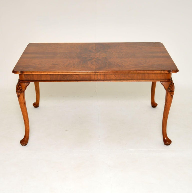 Walnut Extend Table Antique Figured Walnut Extending Dining Table at 1stDibs