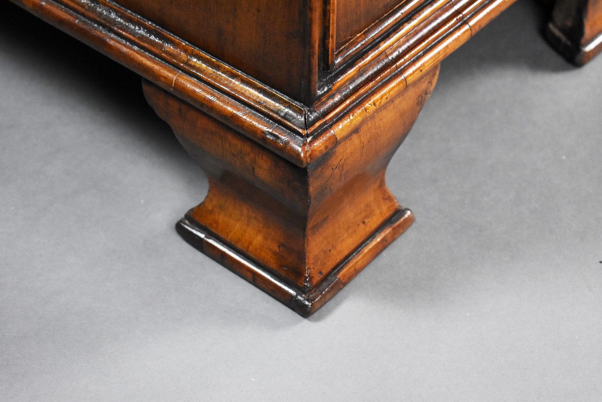 Antique Figured Walnut Pedestal Desk For Sale 6