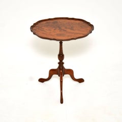 Antique Figured Walnut Pie Crust Wine Table