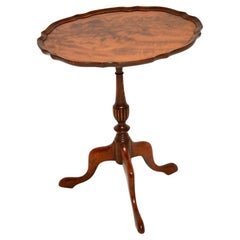 Antique Figured Walnut Pie Crust Wine Table
