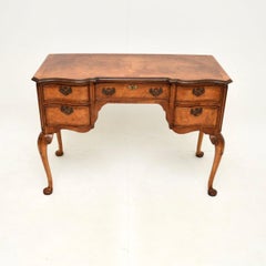 Antique Figured Walnut Queen Anne Style Desk