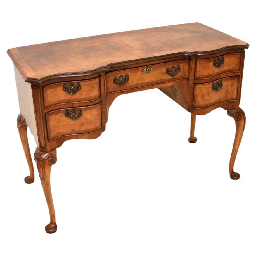 Antique Figured Walnut Queen Anne Style Desk