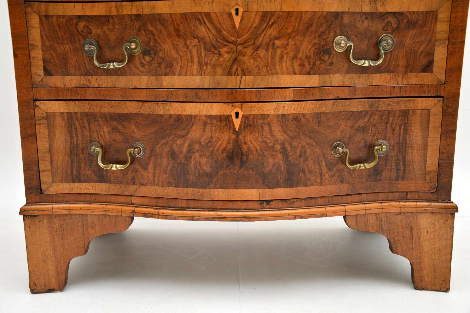 Antique Figured Walnut Serpentine Chest of Drawers 1