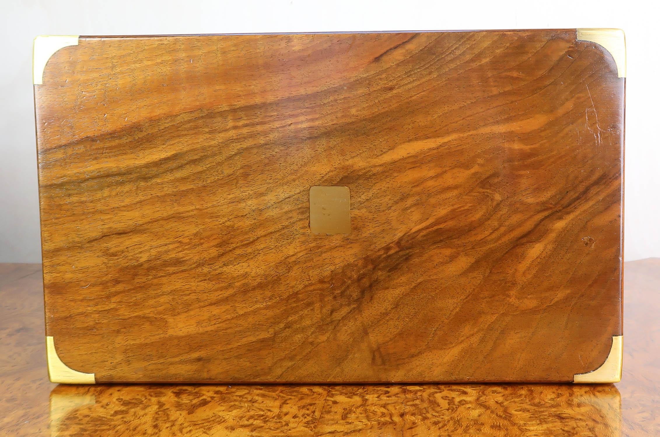 Mid-19th Century Antique Figured Walnut Writing Box With Secret Drawers. English C.1860