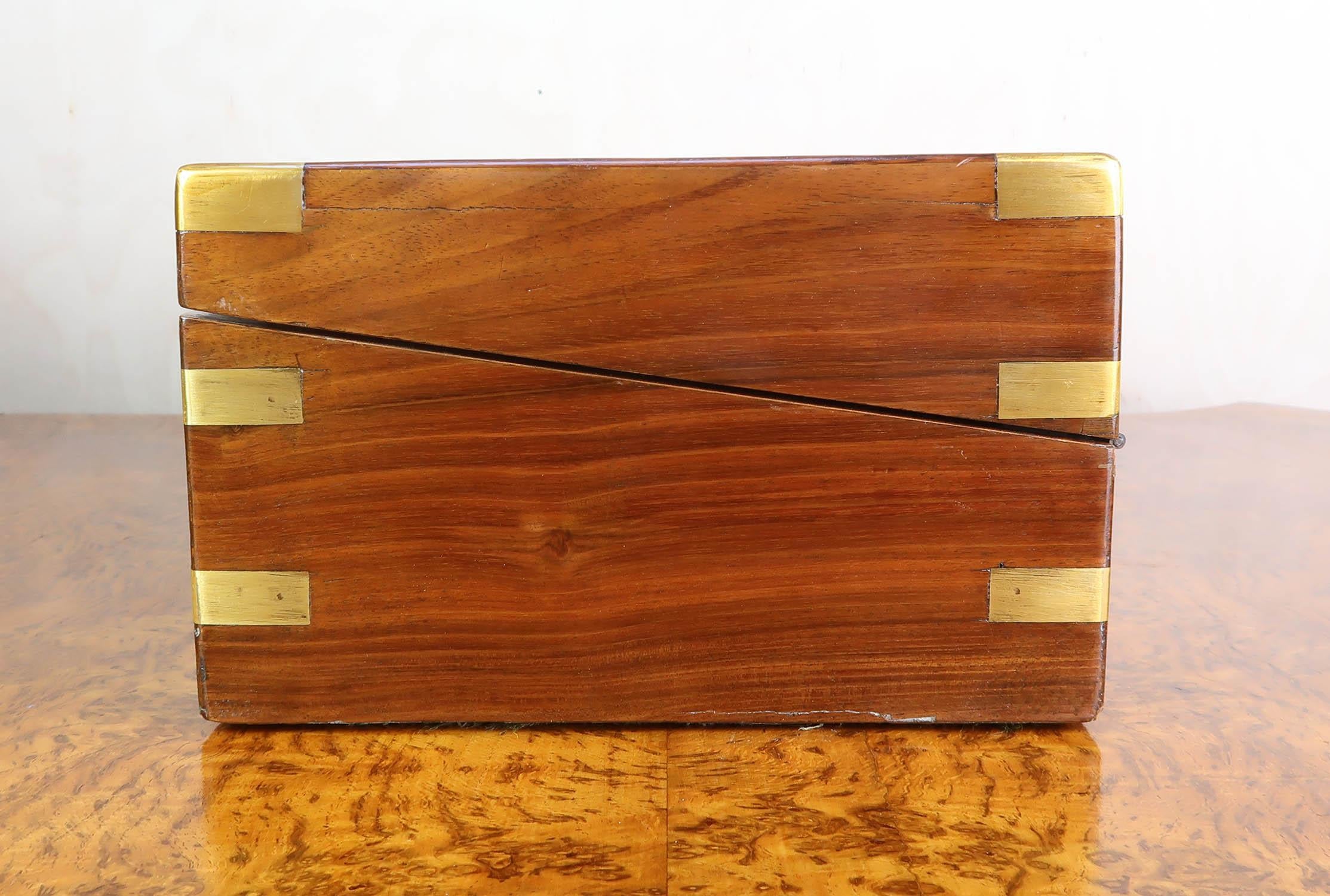 Antique Figured Walnut Writing Box With Secret Drawers. English C.1860 1