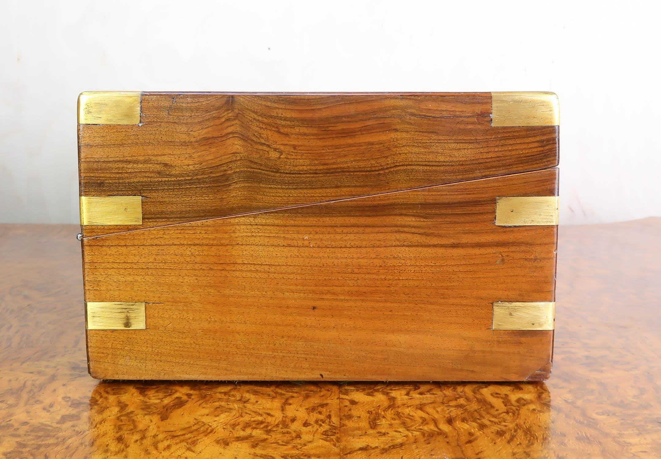 Antique Figured Walnut Writing Box With Secret Drawers. English C.1860 2