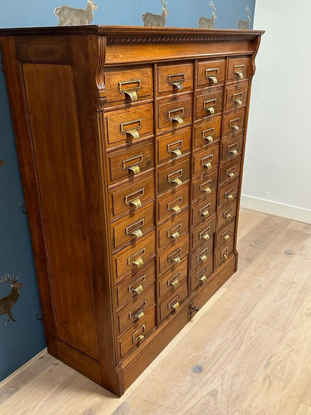 Antique file cabinet with 36 drawers For Sale 5