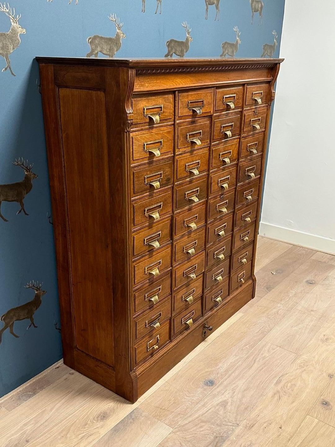 Early 20th Century Antique file cabinet with 36 drawers For Sale