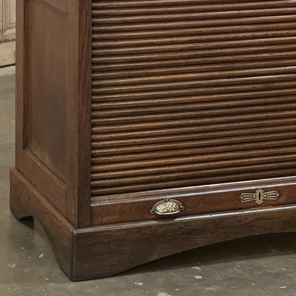 Antique File Card Cabinet with Tambour Door For Sale 8