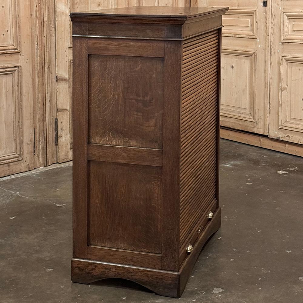 Antique File Card Cabinet with Tambour Door For Sale 9