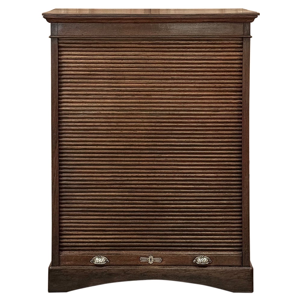 Antiker File-Kartenschrank mit Tambour-Tür (Art déco) im Angebot
