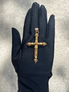 Antique Filigree Gold Cross Pendant