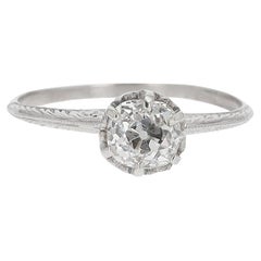 Used Filigree Solitaire GIA Certified Diamond Engagement Ring