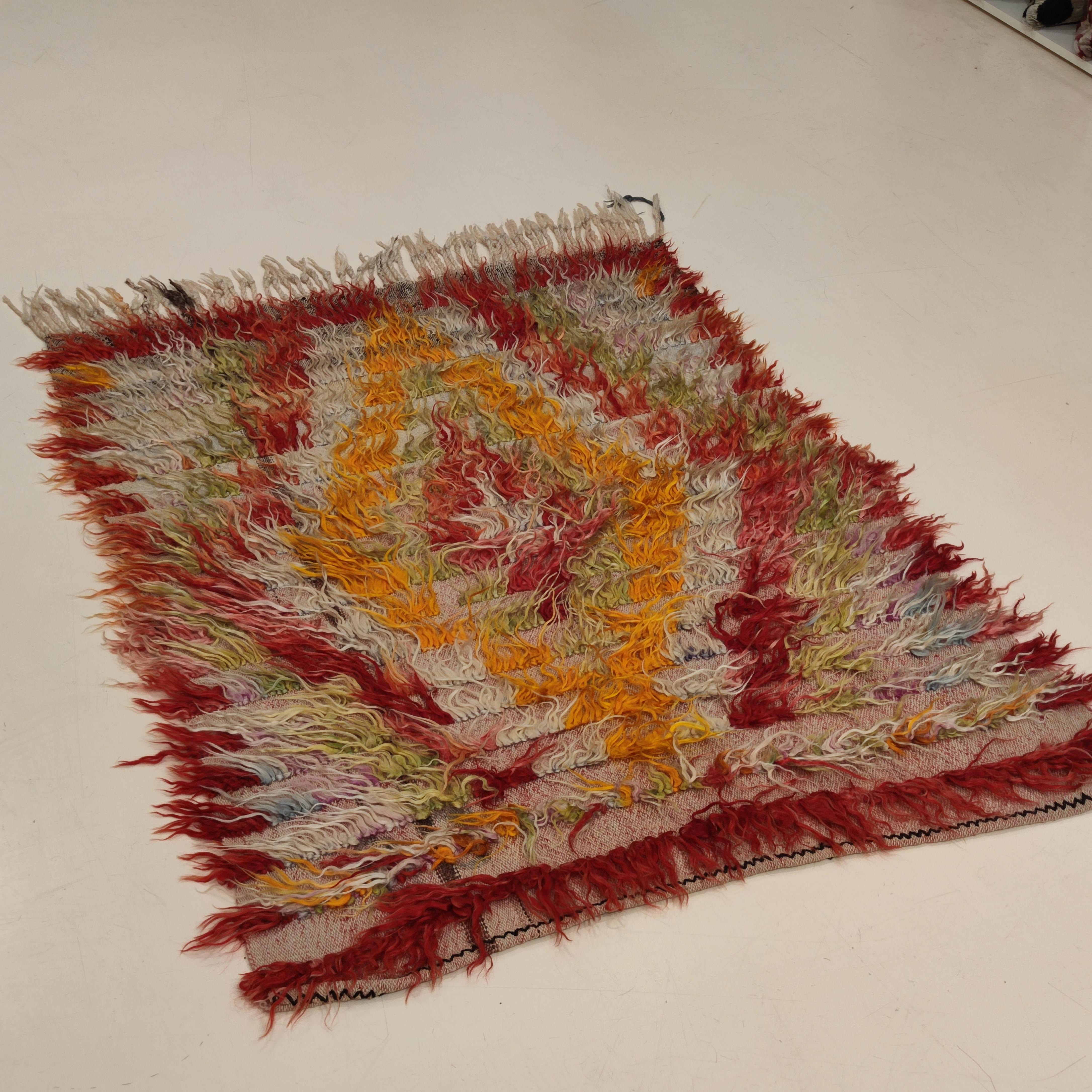 Filikli rugs represent probably the earliest, most primitive form of weaving known to mankind, veritably untouched over the course of a few thousand years. These were originally intended as a woven substitute to fur, hence the long fleecy pile.