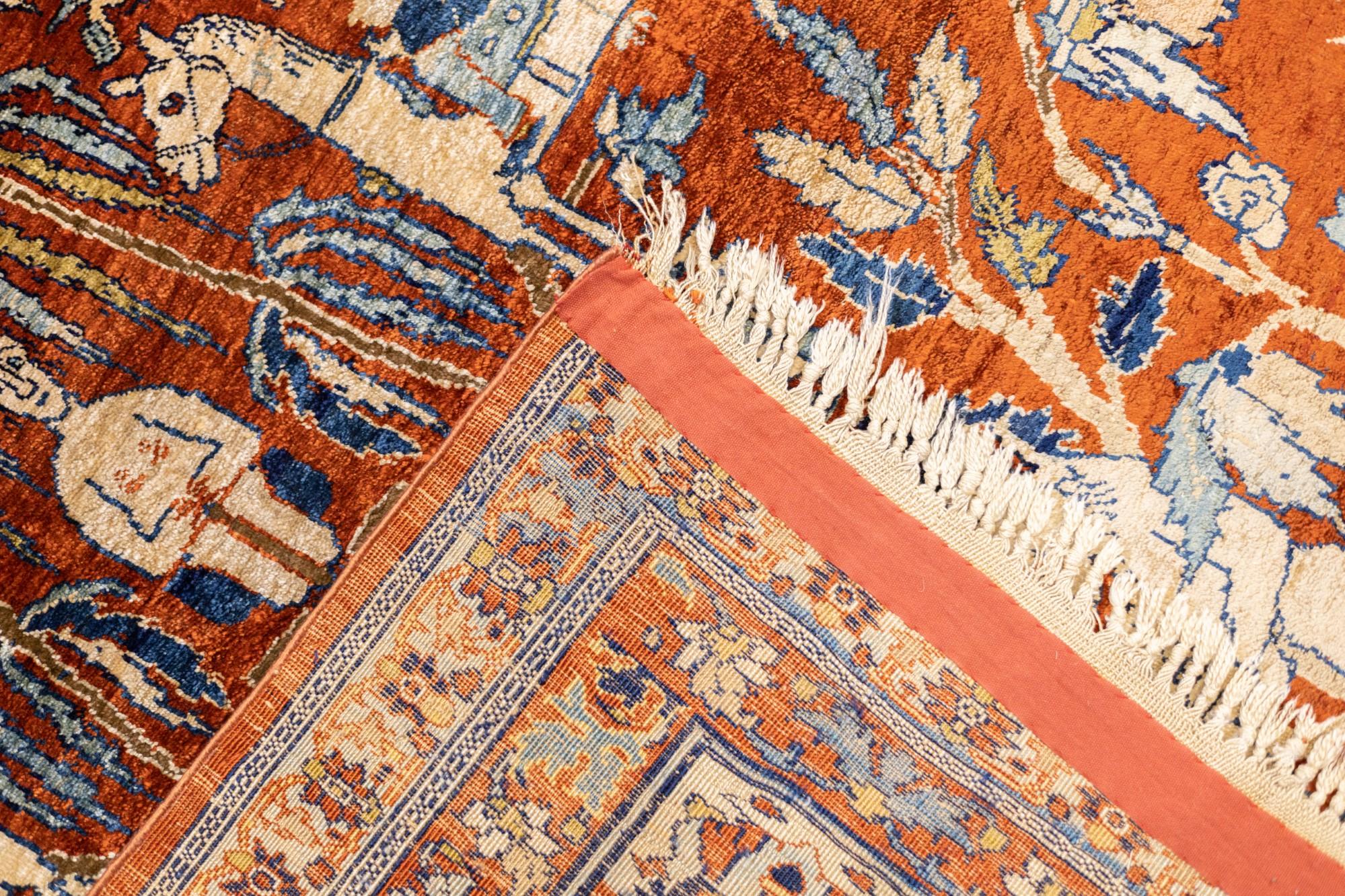 Antique Fine and Rare Persian Heriz Rug 5'4