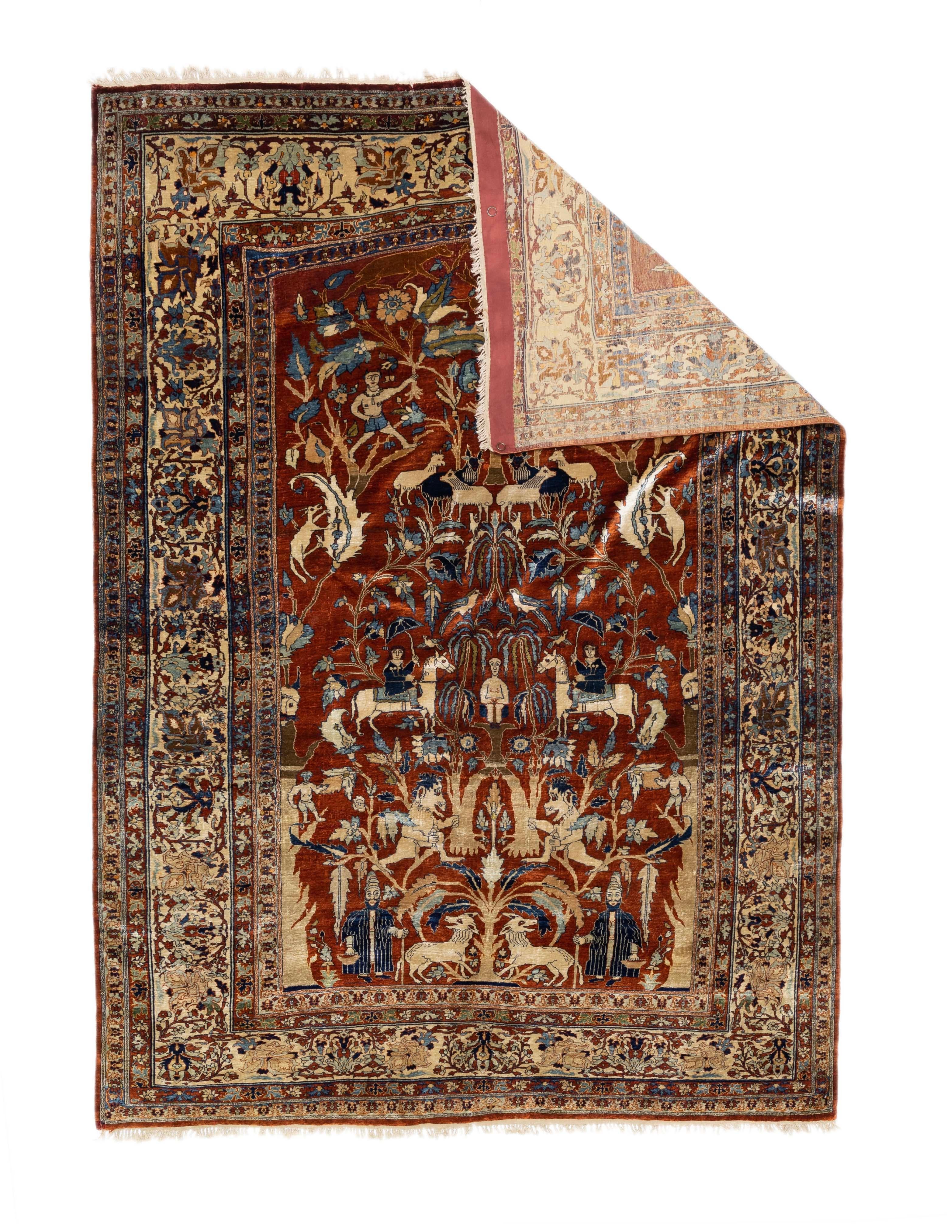 Antique Fine and Rare Persian Heriz Rug 5'4