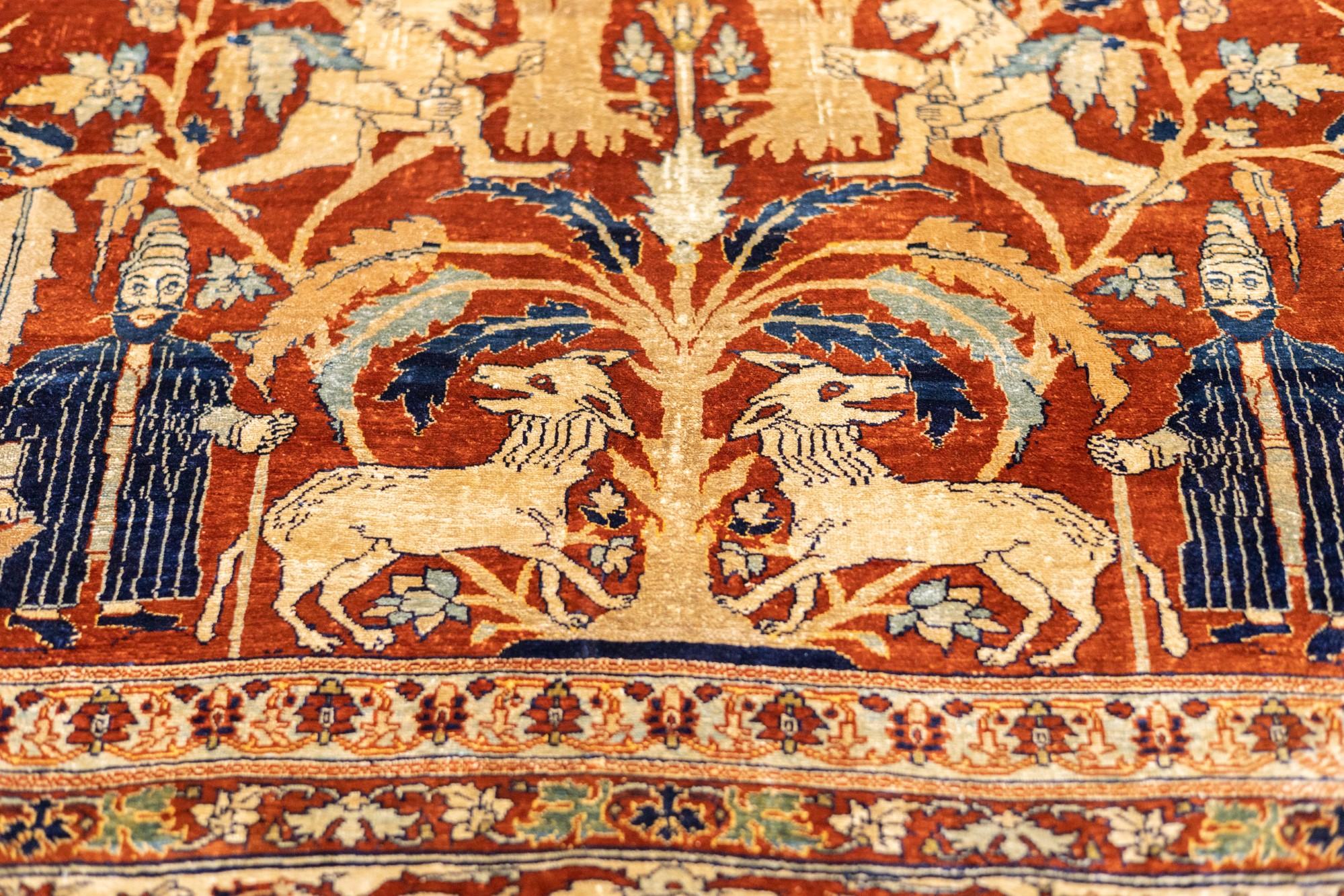 Antique Fine and Rare Persian Heriz Rug 5'4
