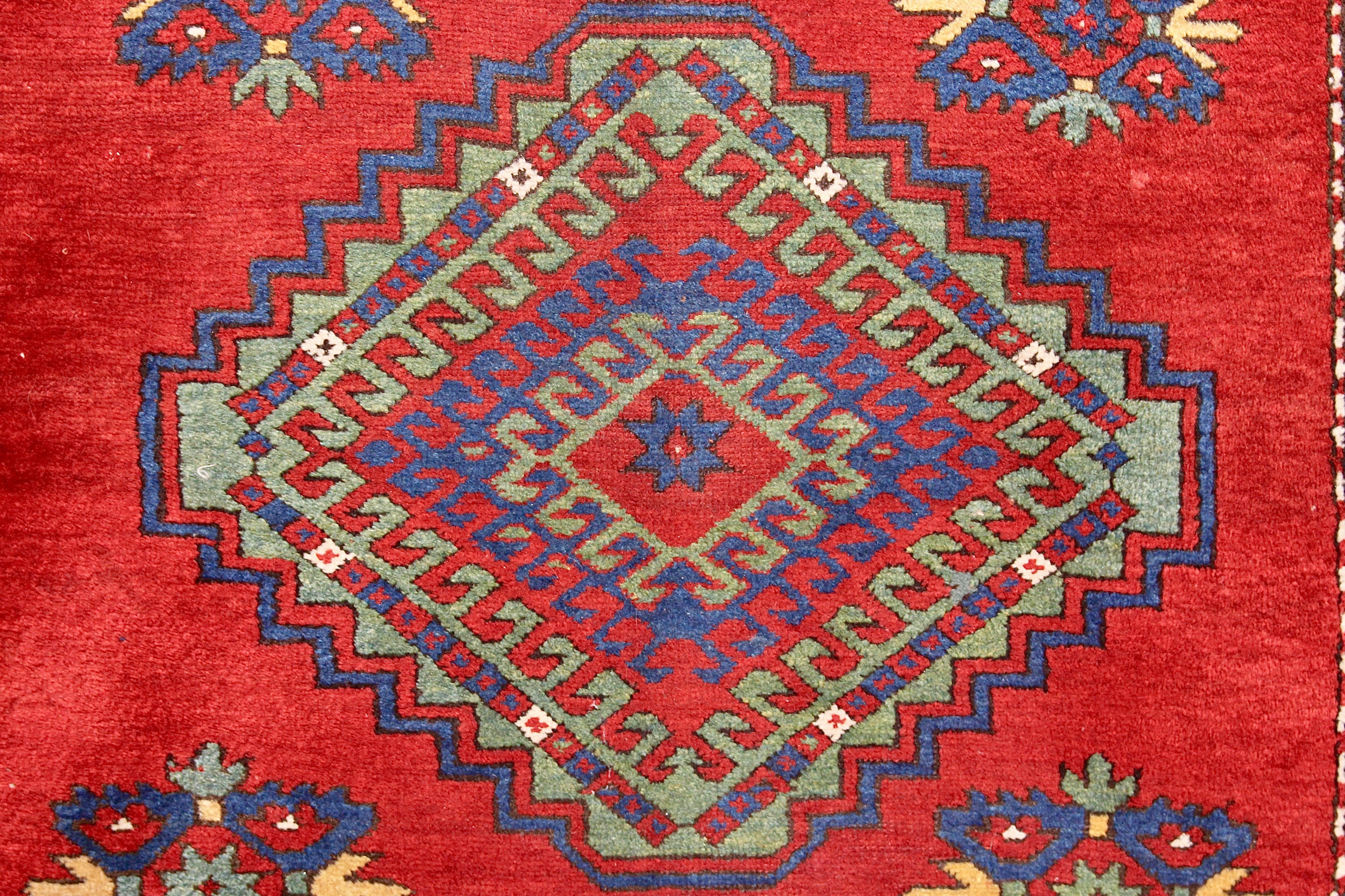 19th Century Antique, Fine, Caucasian Carpet, Rug, Hand Knotted For Sale