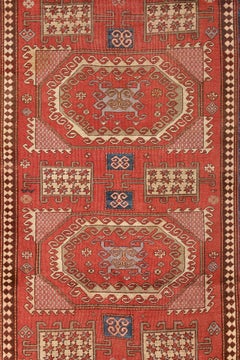 Antico, pregiato, tappeto caucasico, tappeto, Kazak, annodato a mano