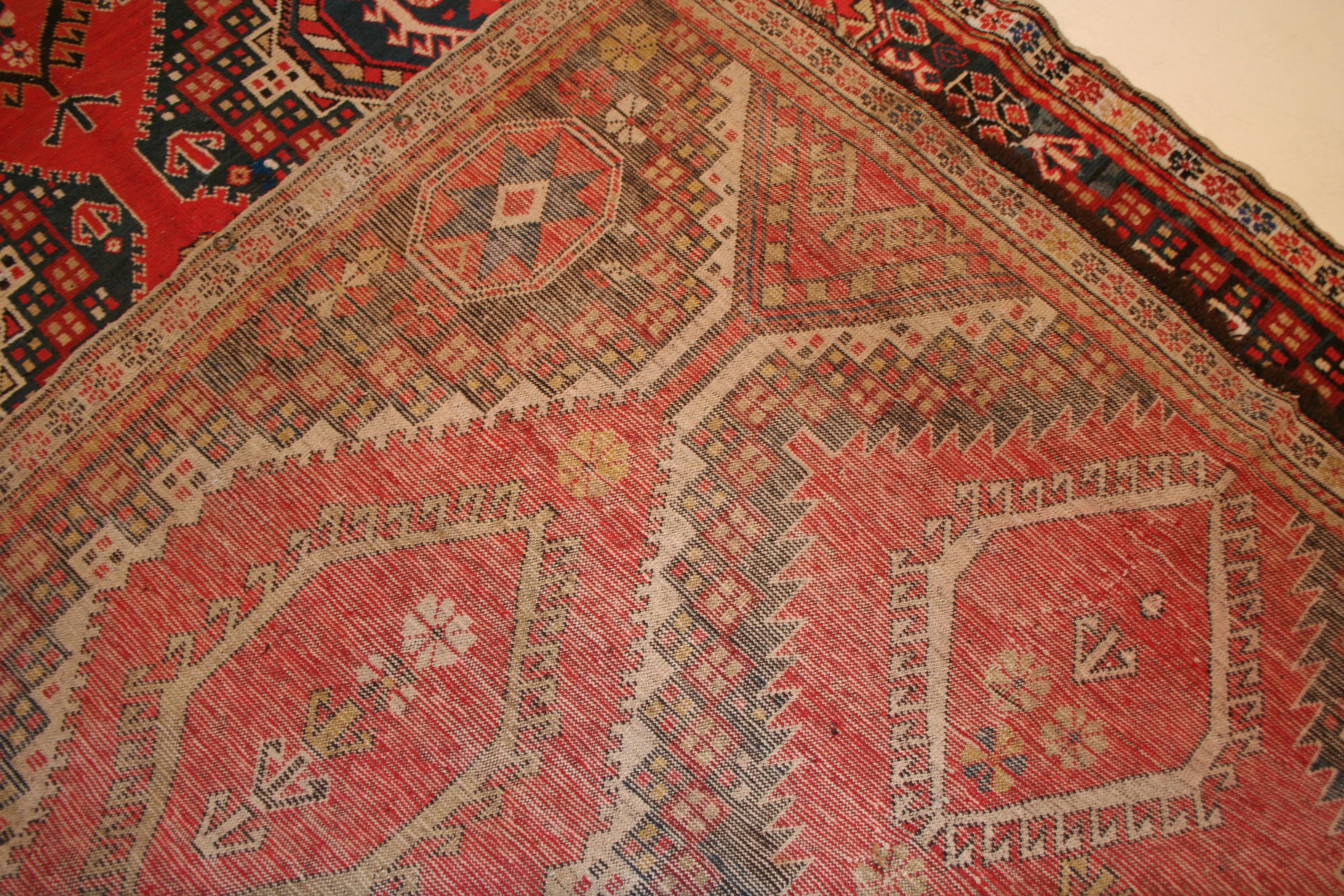 Tapis caucasien ancien de Shirvan en grand format rare Excellent état - En vente à Milan, IT