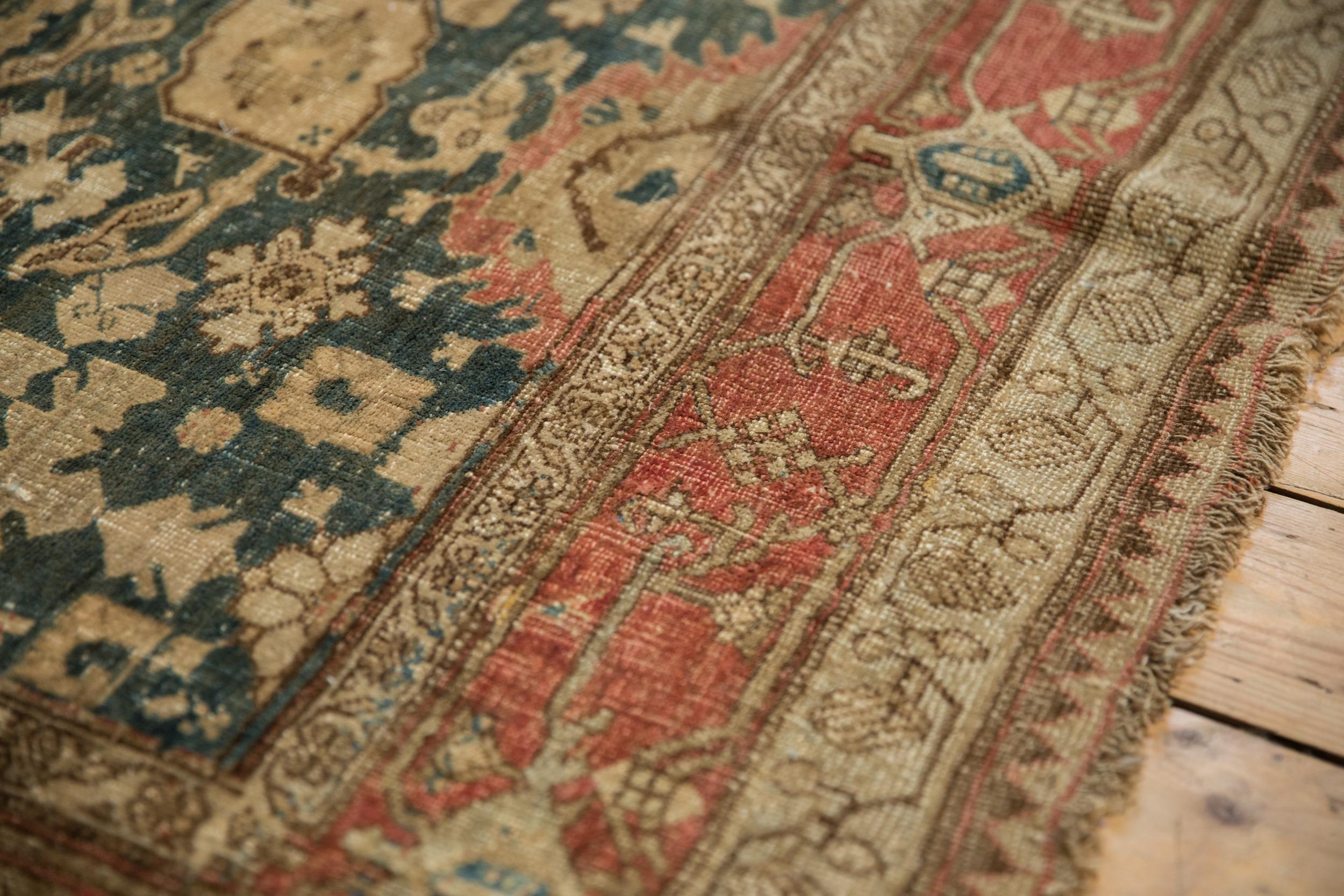 Antique Fine Distressed Bijar Rug Runner In Fair Condition For Sale In Katonah, NY