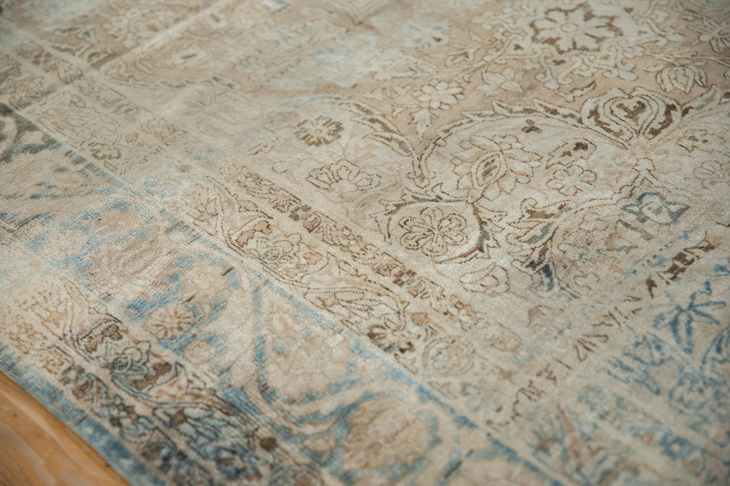Hand-Knotted Antique Fine Distressed Kerman Carpet For Sale