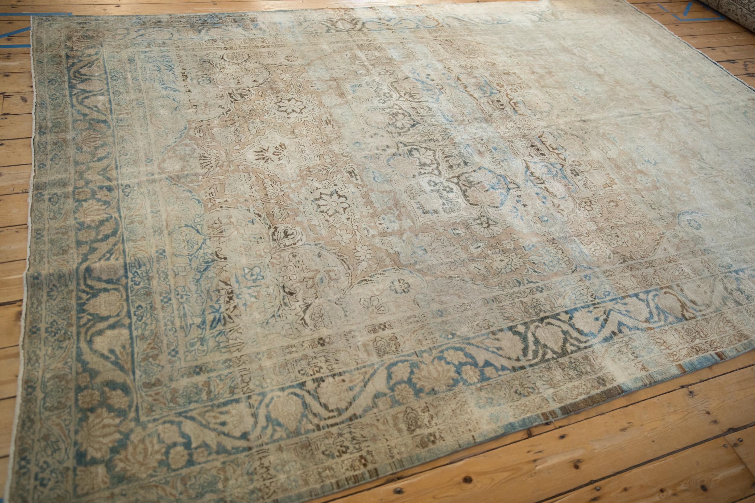 Early 20th Century Antique Fine Distressed Kerman Carpet For Sale