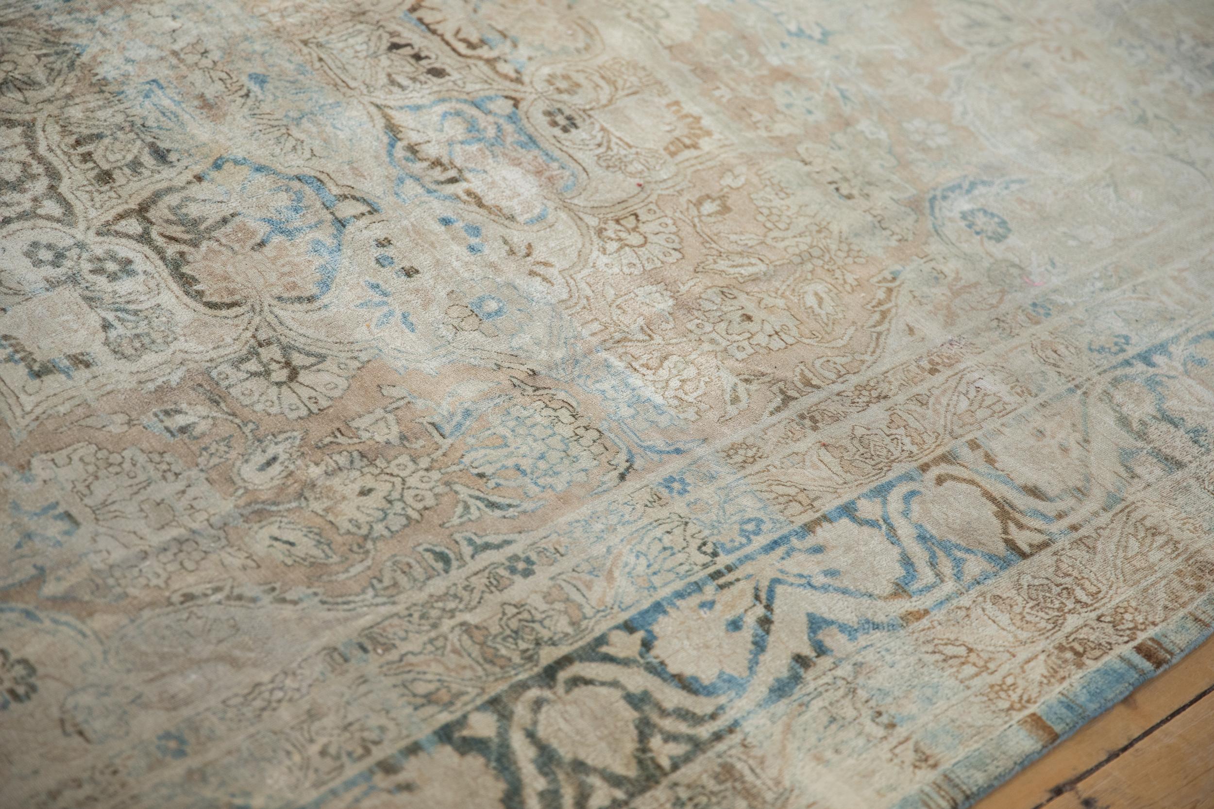 Wool Antique Fine Distressed Kerman Carpet For Sale