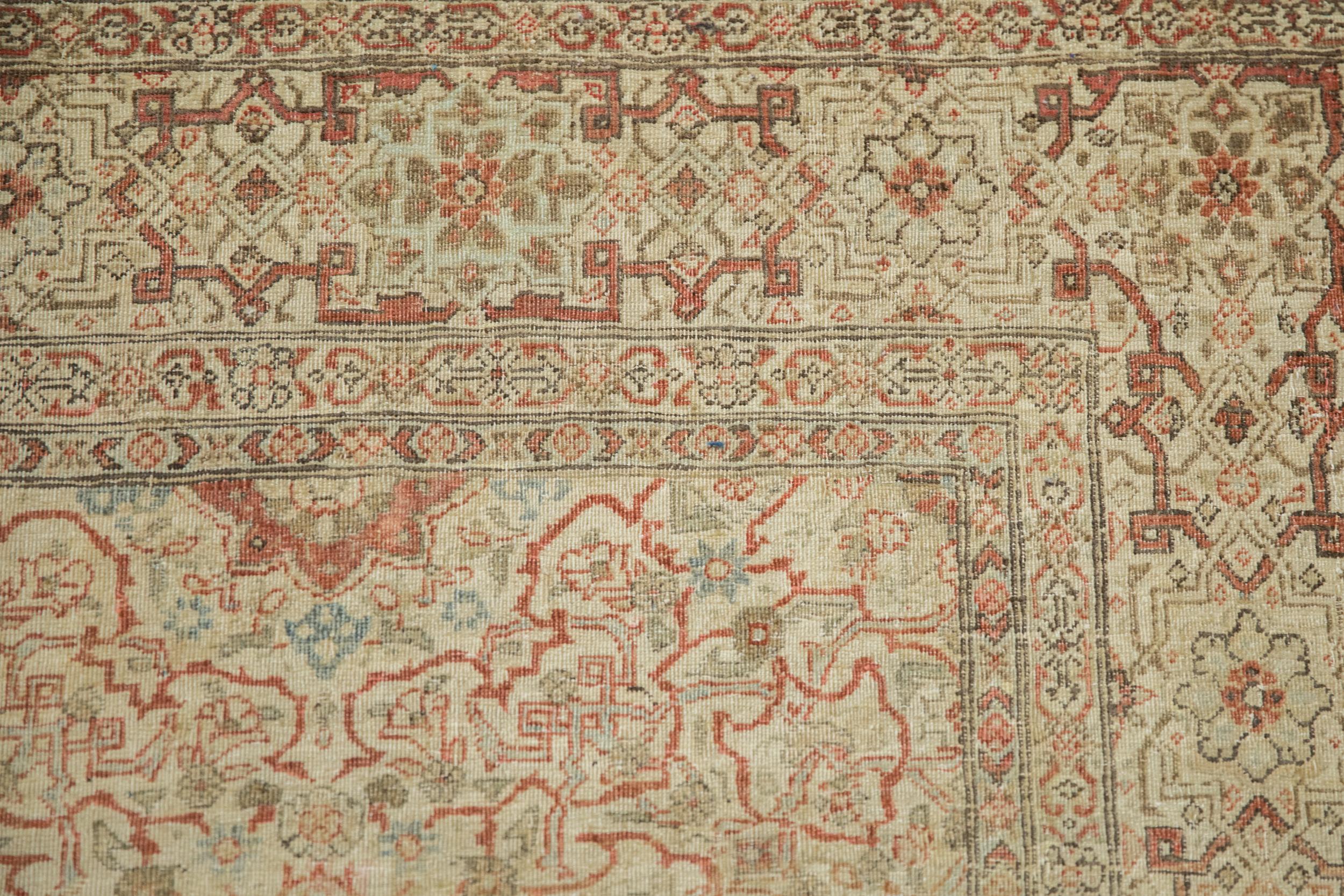 Persian Antique Fine Distressed Tabriz Carpet For Sale