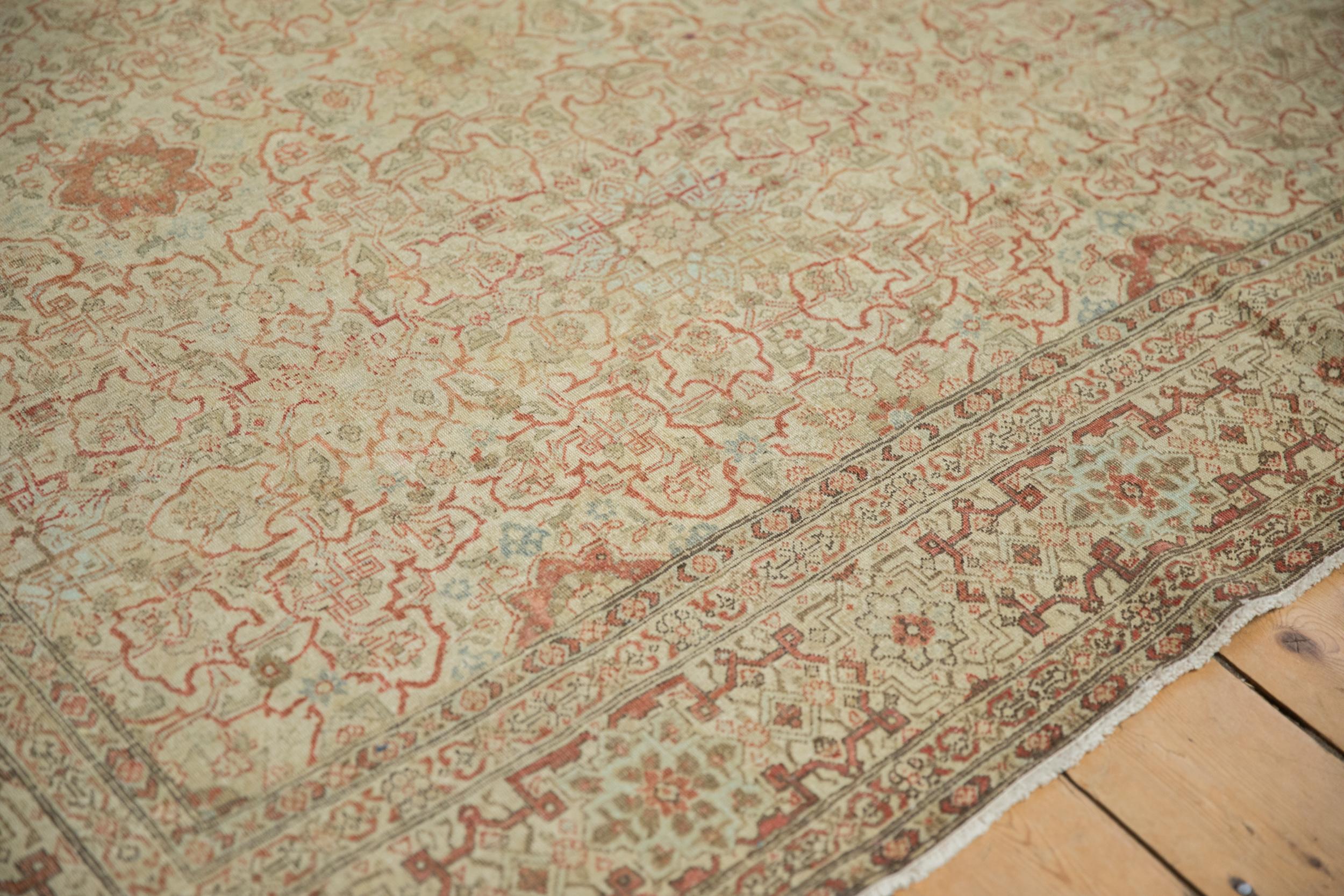Antique Fine Distressed Tabriz Carpet In Fair Condition For Sale In Katonah, NY