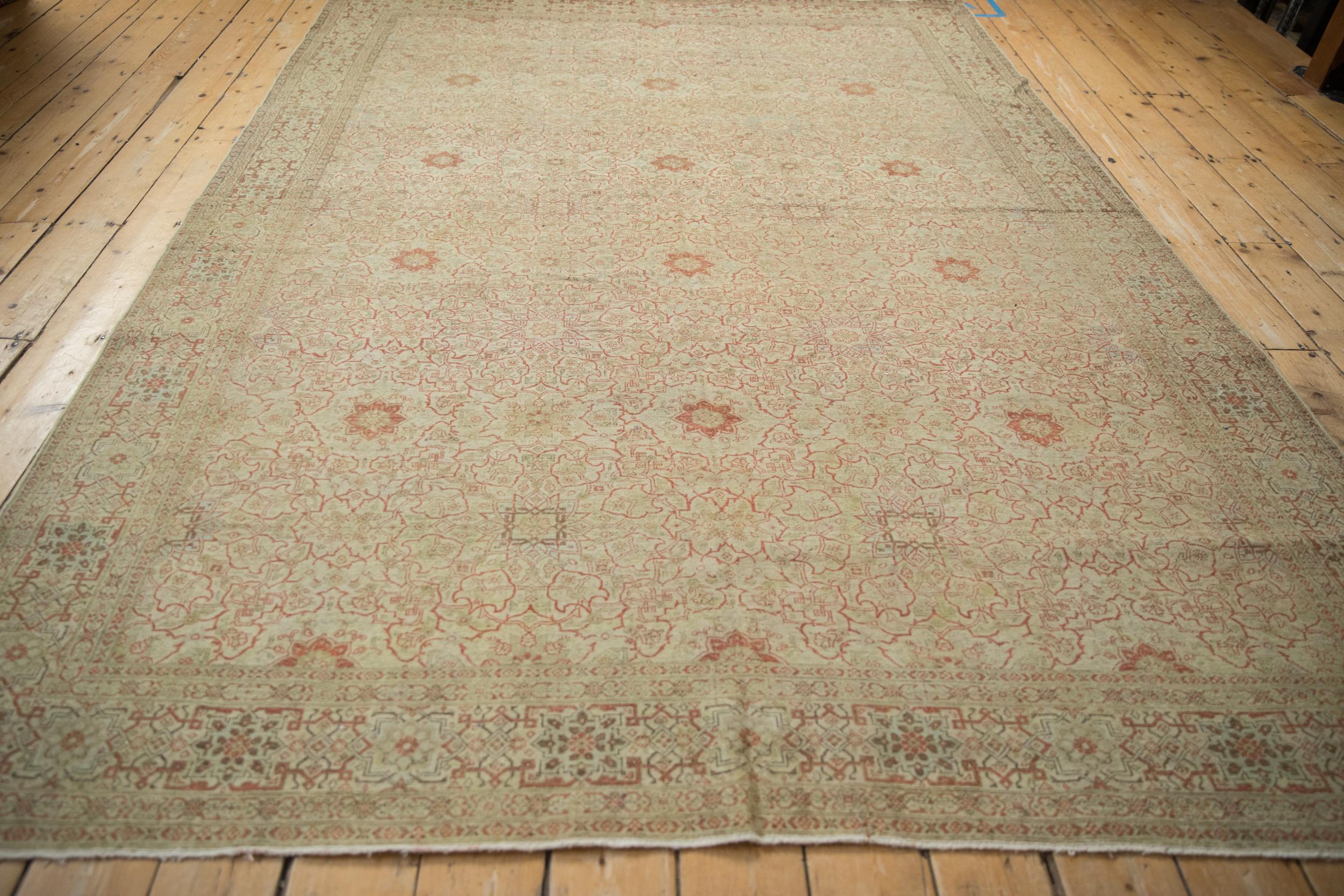 Antique Fine Distressed Tabriz Carpet For Sale 2