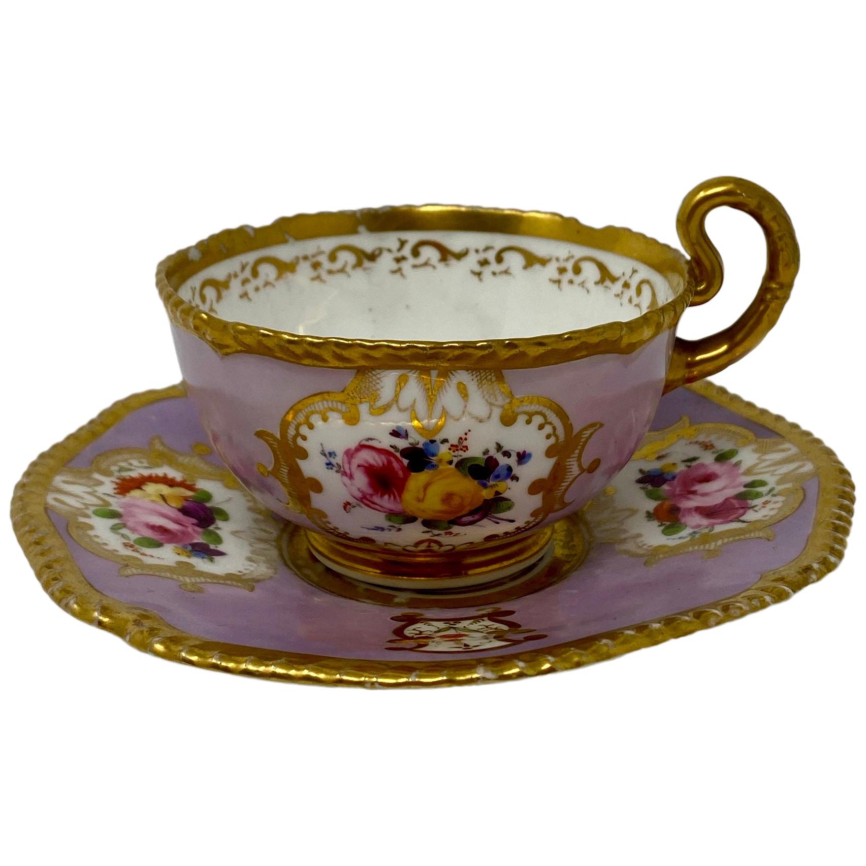 Antique Fine English China Tea and Coffee Cups and Saucers, circa 1860-1880
