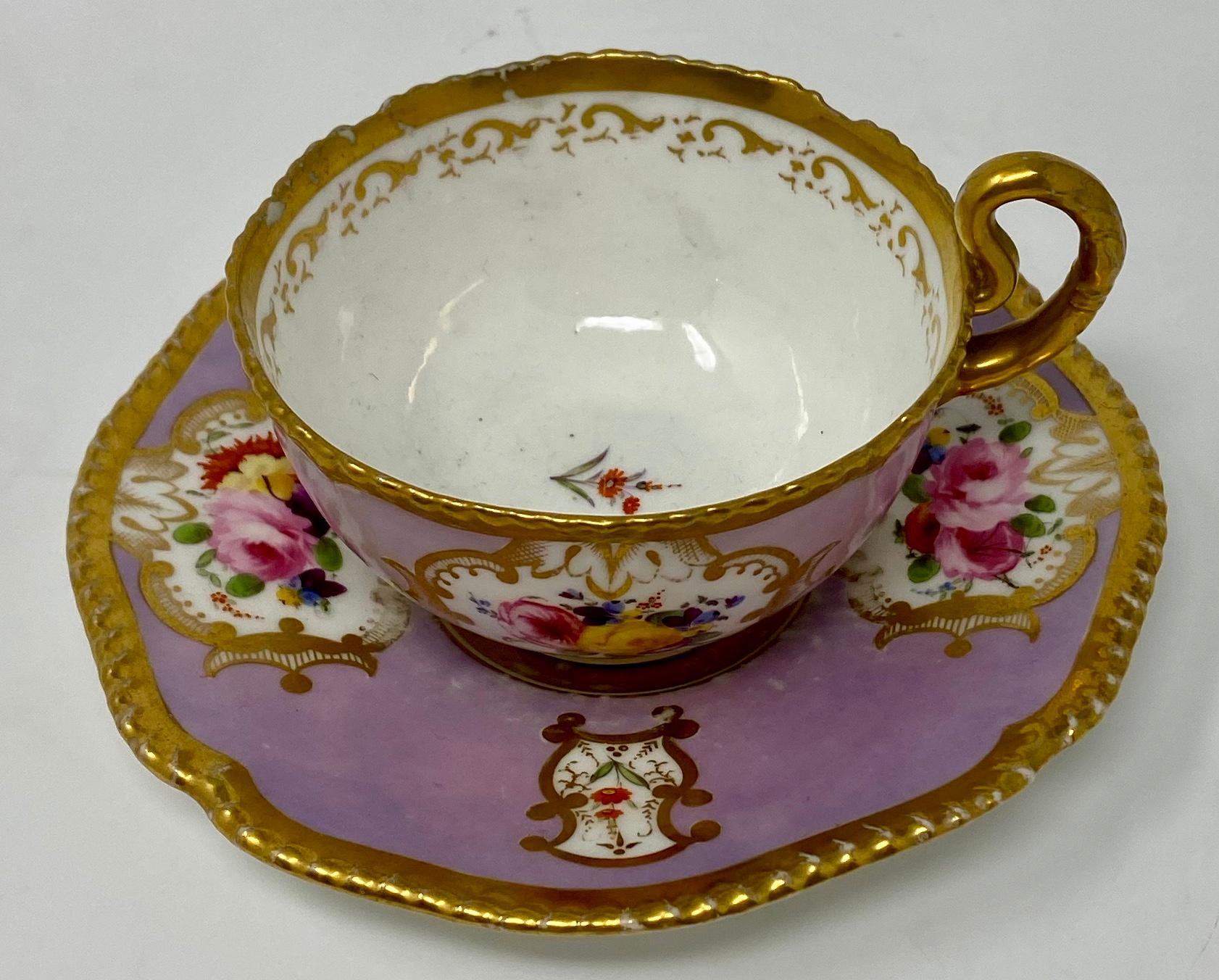 Antique Fine English China Tea and Coffee Cups and Saucers, circa 1860-1880 In Good Condition In New Orleans, LA