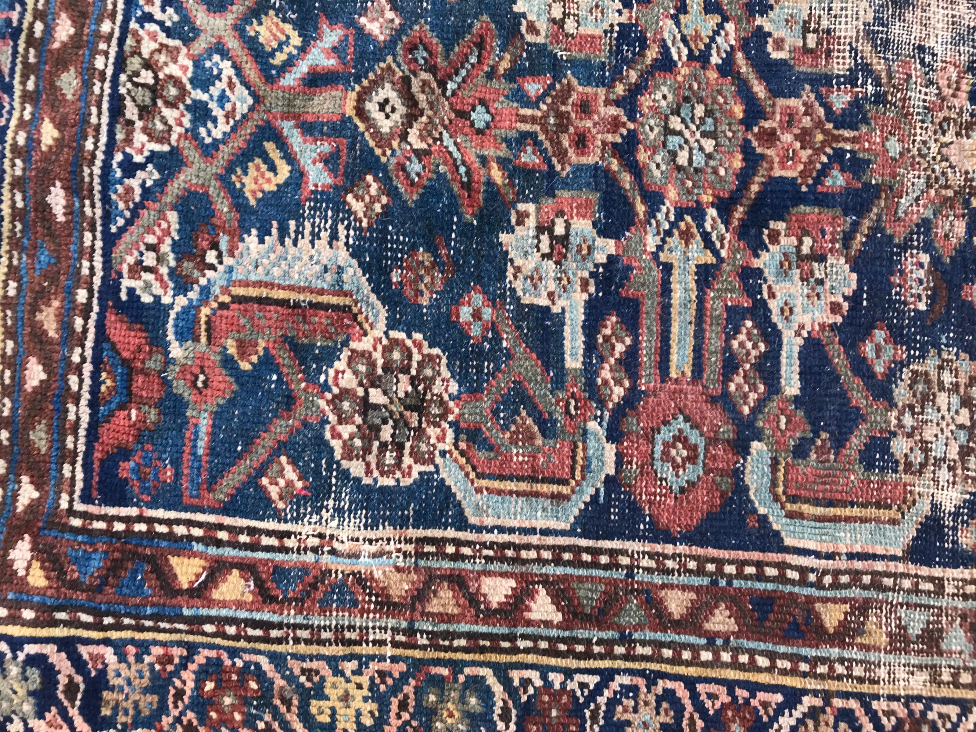 Antiker feiner Farahan-Teppich (Handgeknüpft) im Angebot