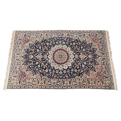 Antique Fine Floral Nain Rug 5.1' x 8.3' - Hand Knotted Wool & Silk, Iran 1930s