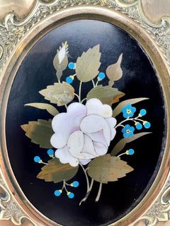 Antike Fine Französisch Bronze D'ore Triple Frame mit Mosaik-Inlay