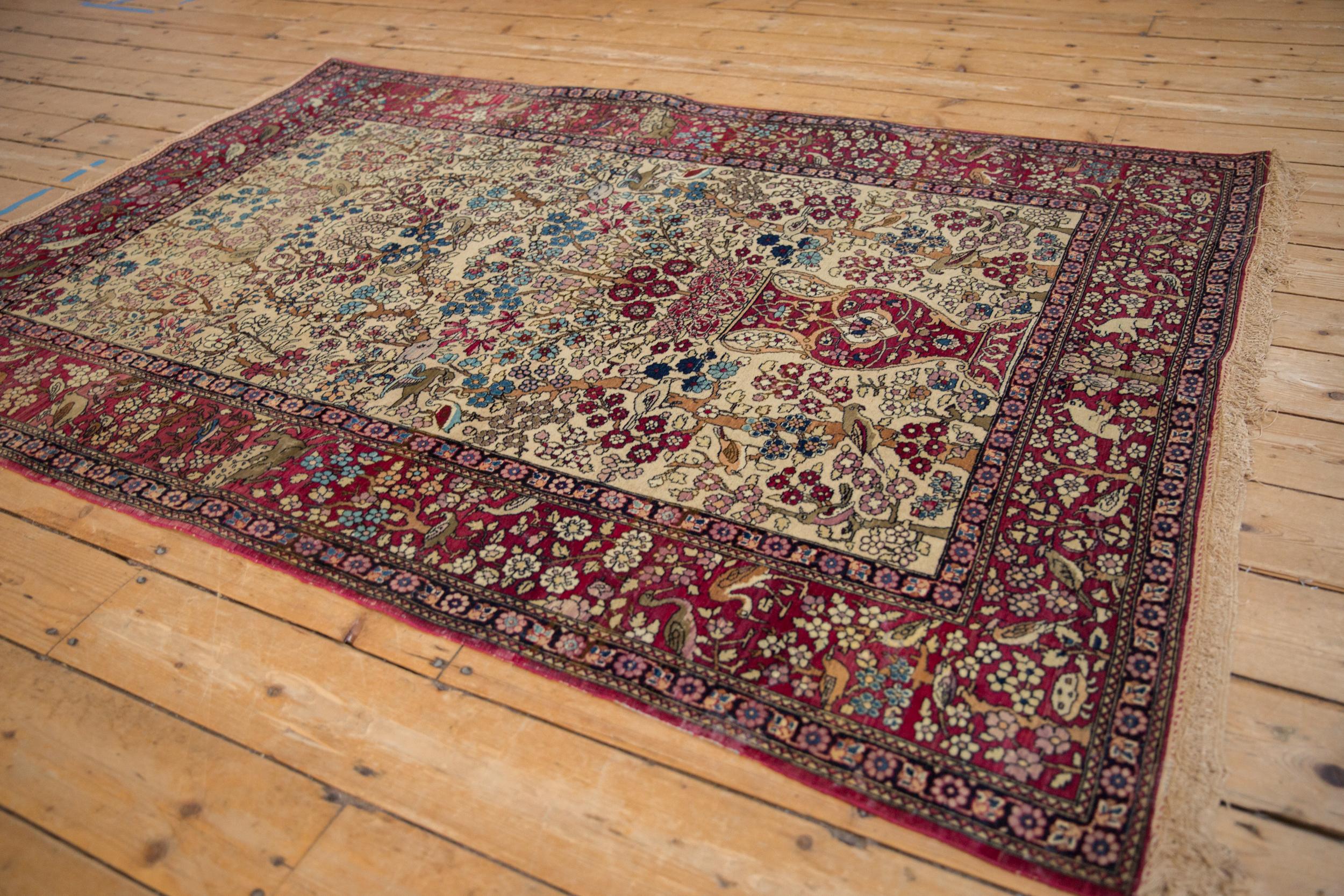 Hand-Knotted Antique Fine Isfahan Rug For Sale