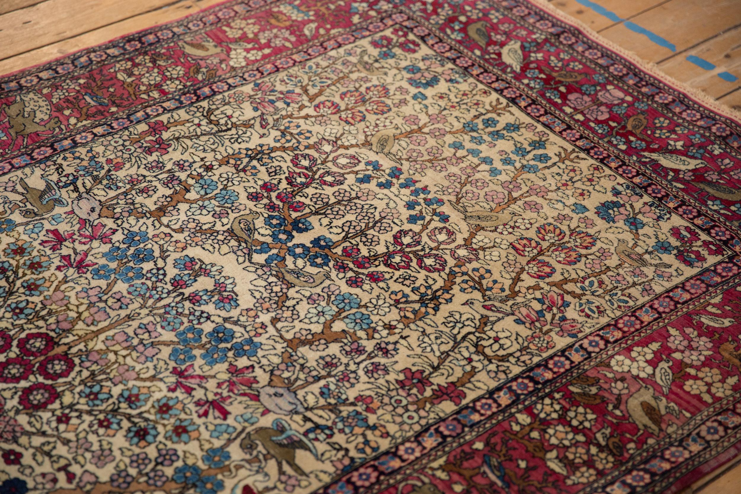 Wool Antique Fine Isfahan Rug For Sale