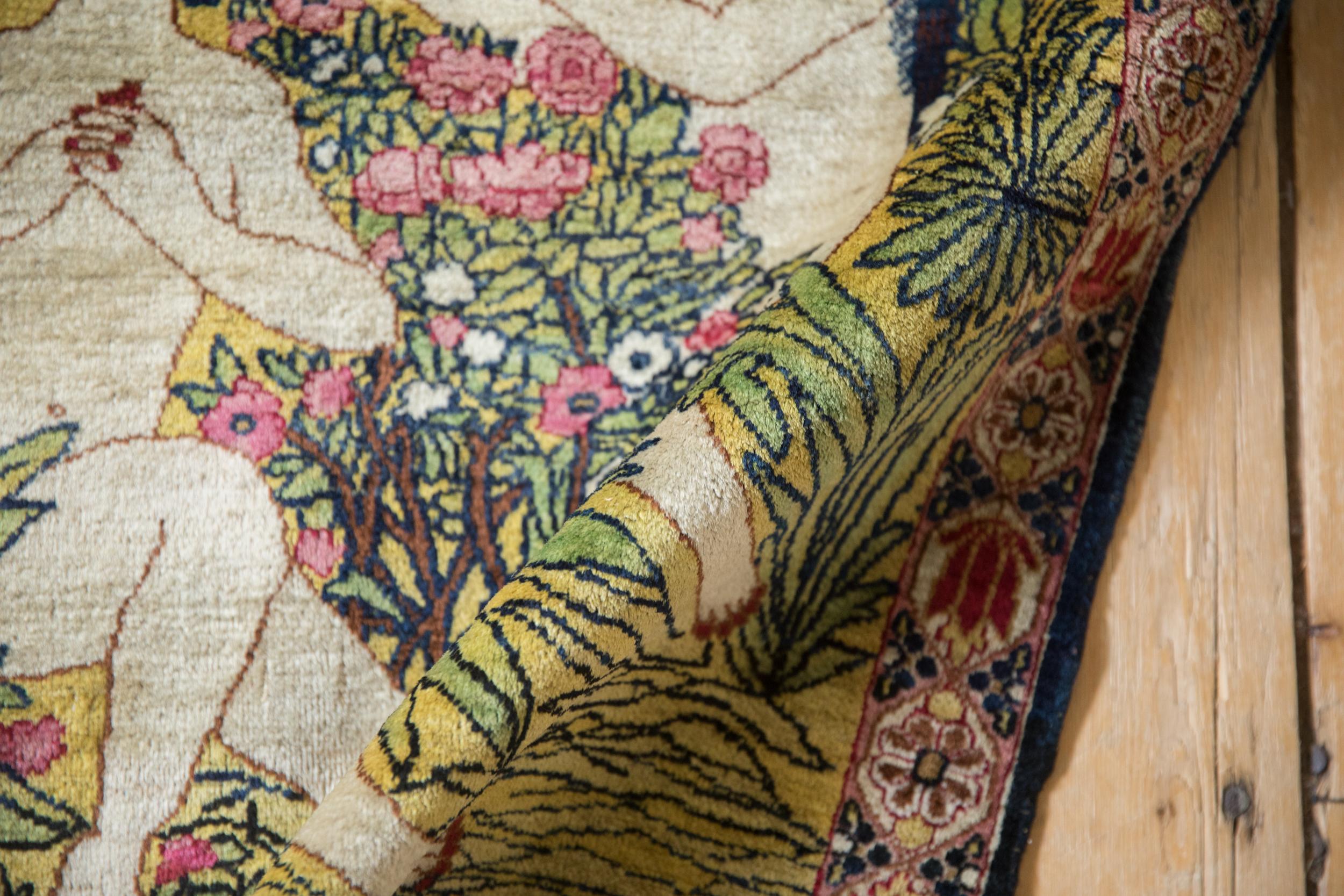 Antique Fine Kerman Rug Mat For Sale 2