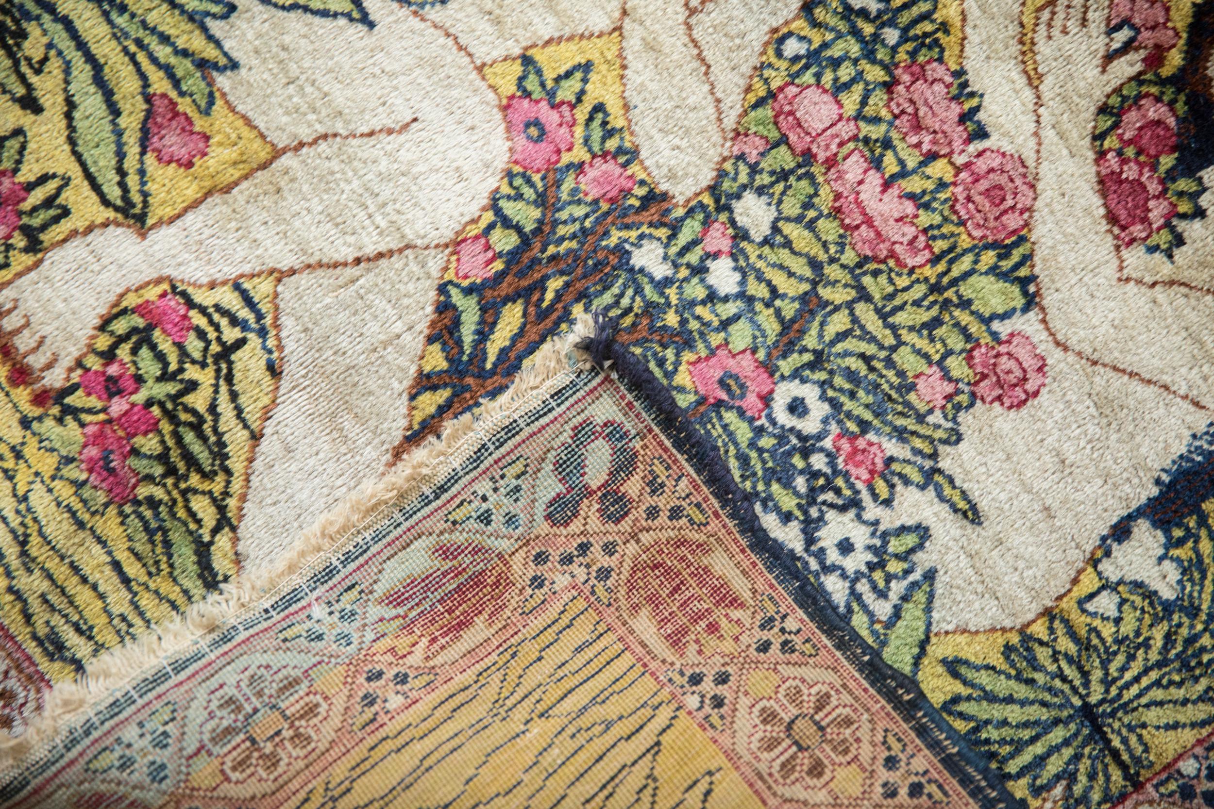 Antique Fine Kerman Rug Mat For Sale 3