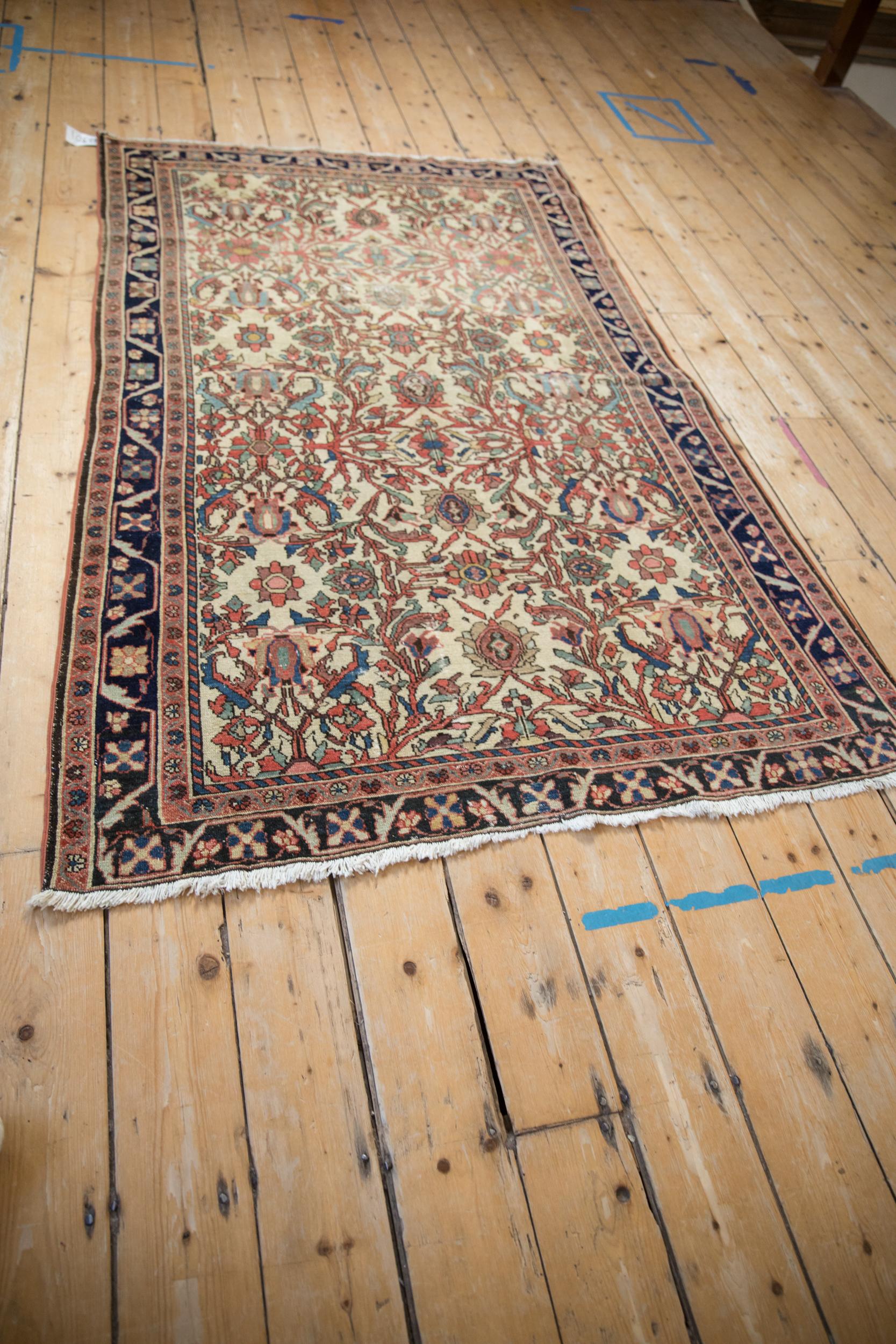 Antique Fine Malayer Rug In Fair Condition For Sale In Katonah, NY