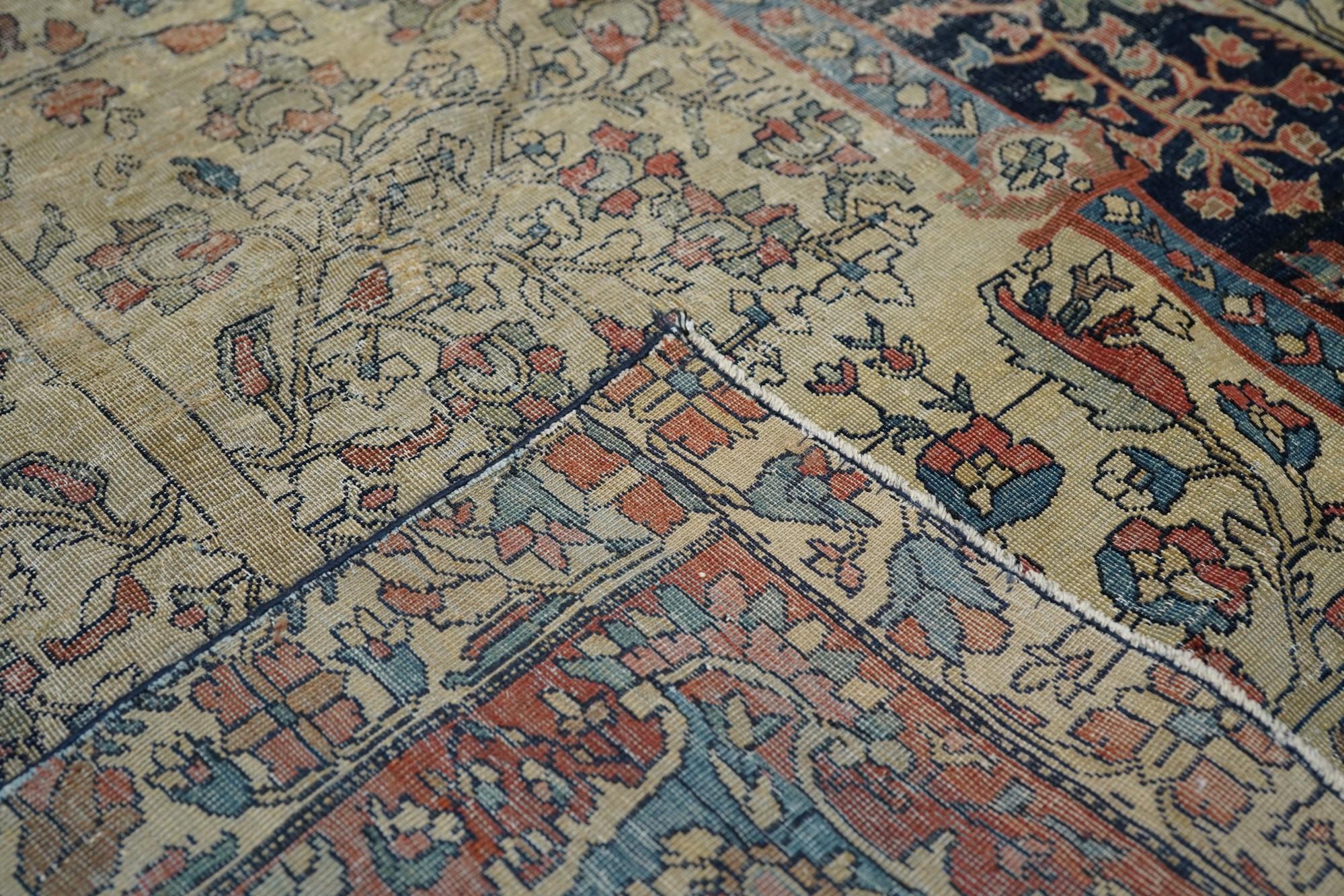 Antike Fein Mohtasham Kashan Teppich 5'5