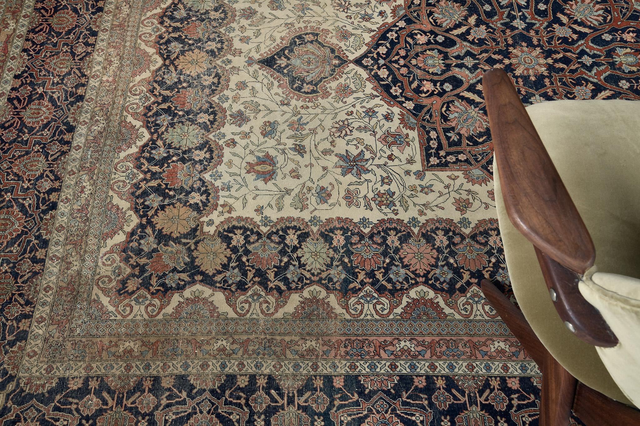 Antico tappeto persiano Kashan 57499 in vendita 3