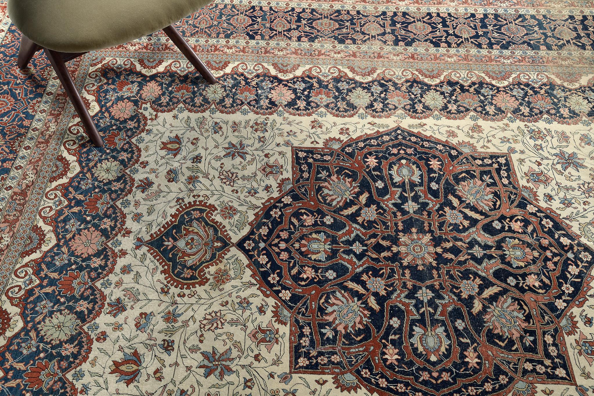 Lana Antico tappeto persiano Kashan 57499 in vendita